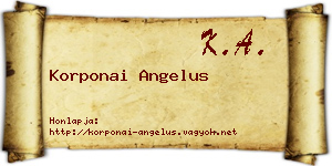 Korponai Angelus névjegykártya